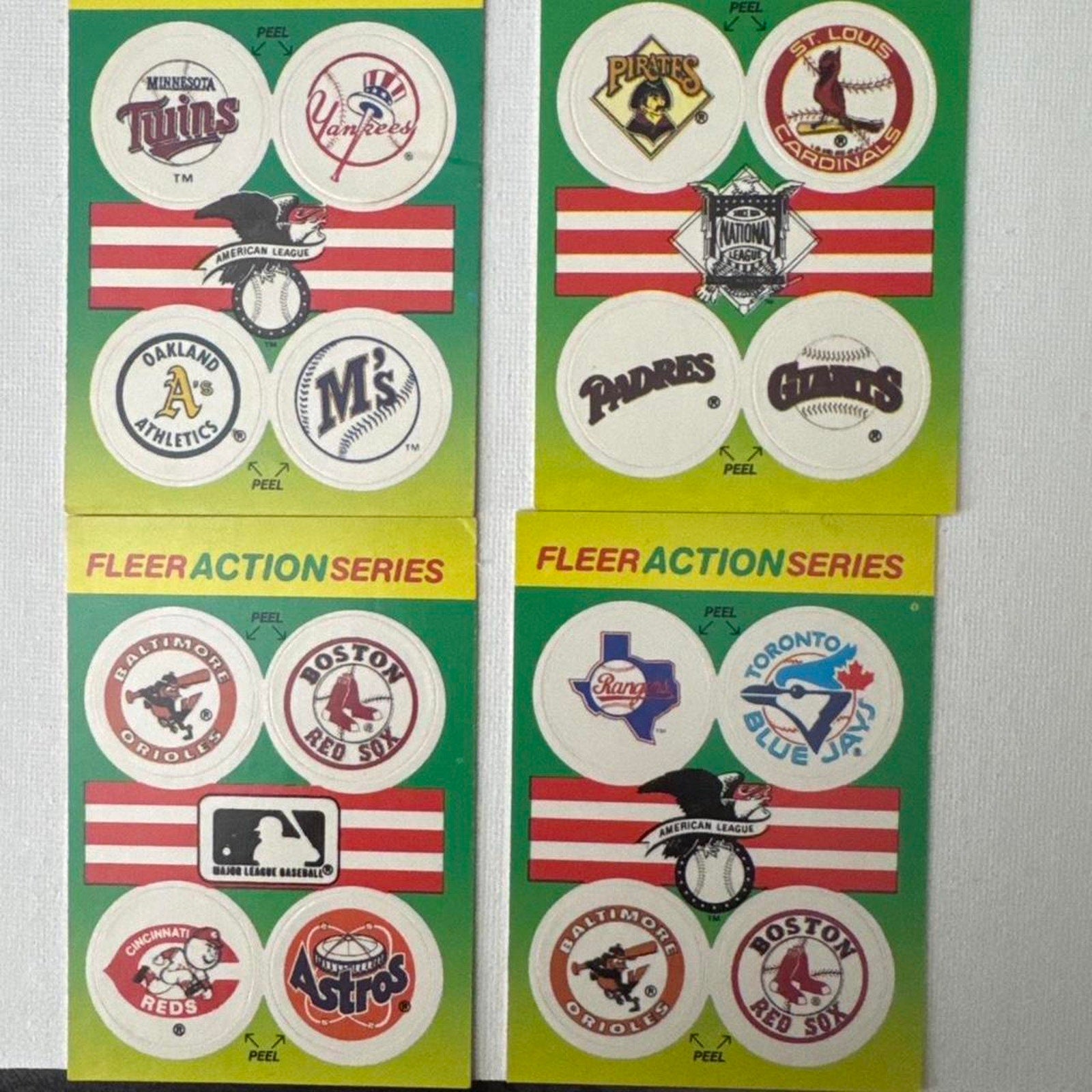 Fleer action series mlb stickers