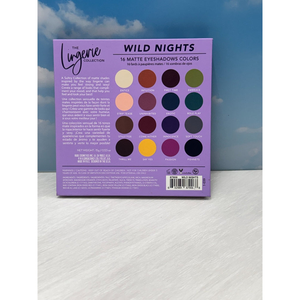 Rude Cosmetics Wild Nights 16 Matte Eyeshadow Palette Lingerie Collection