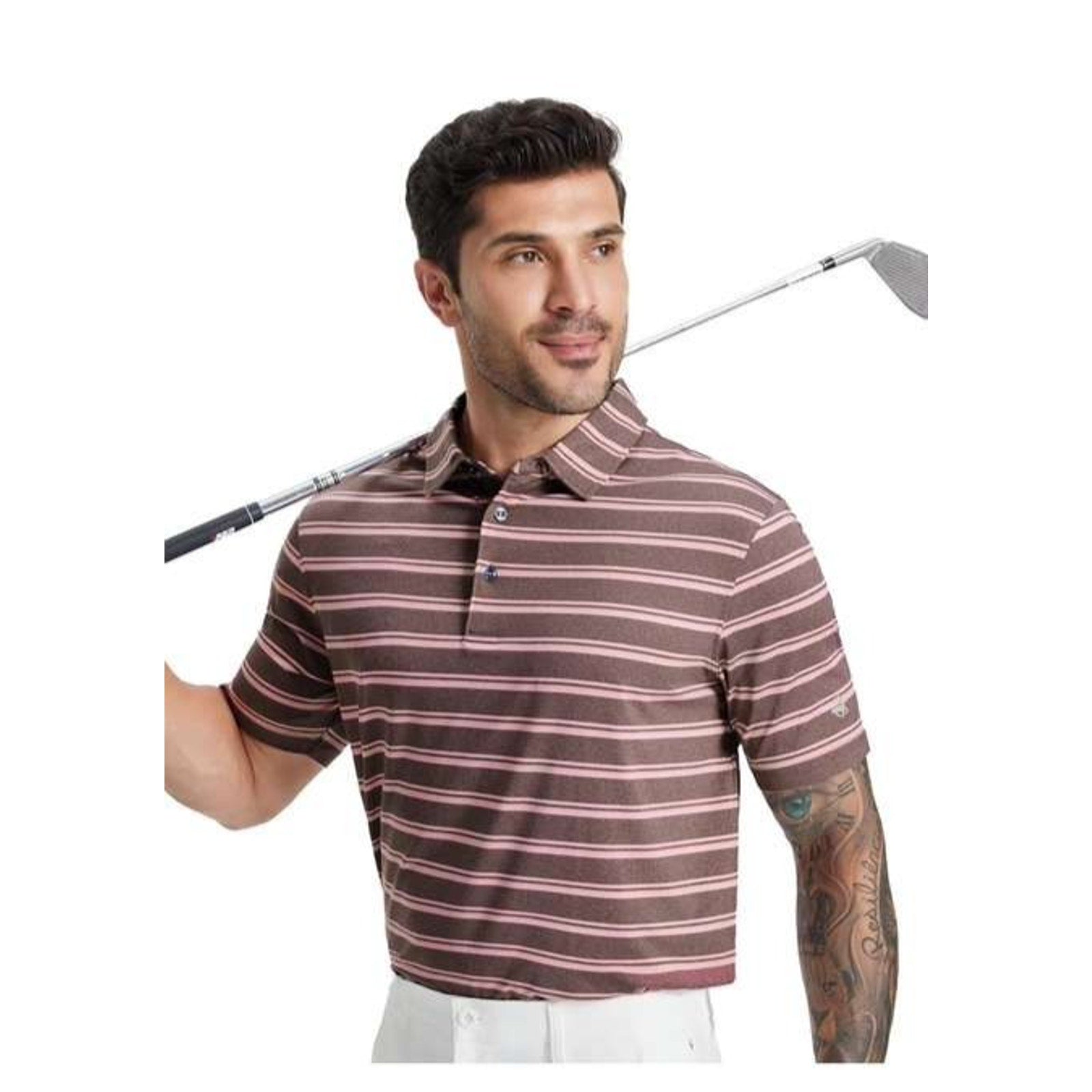 Michel Rouen Performance Polo, Red & White Golf Polo Shirt, Men's Size M, NWOT