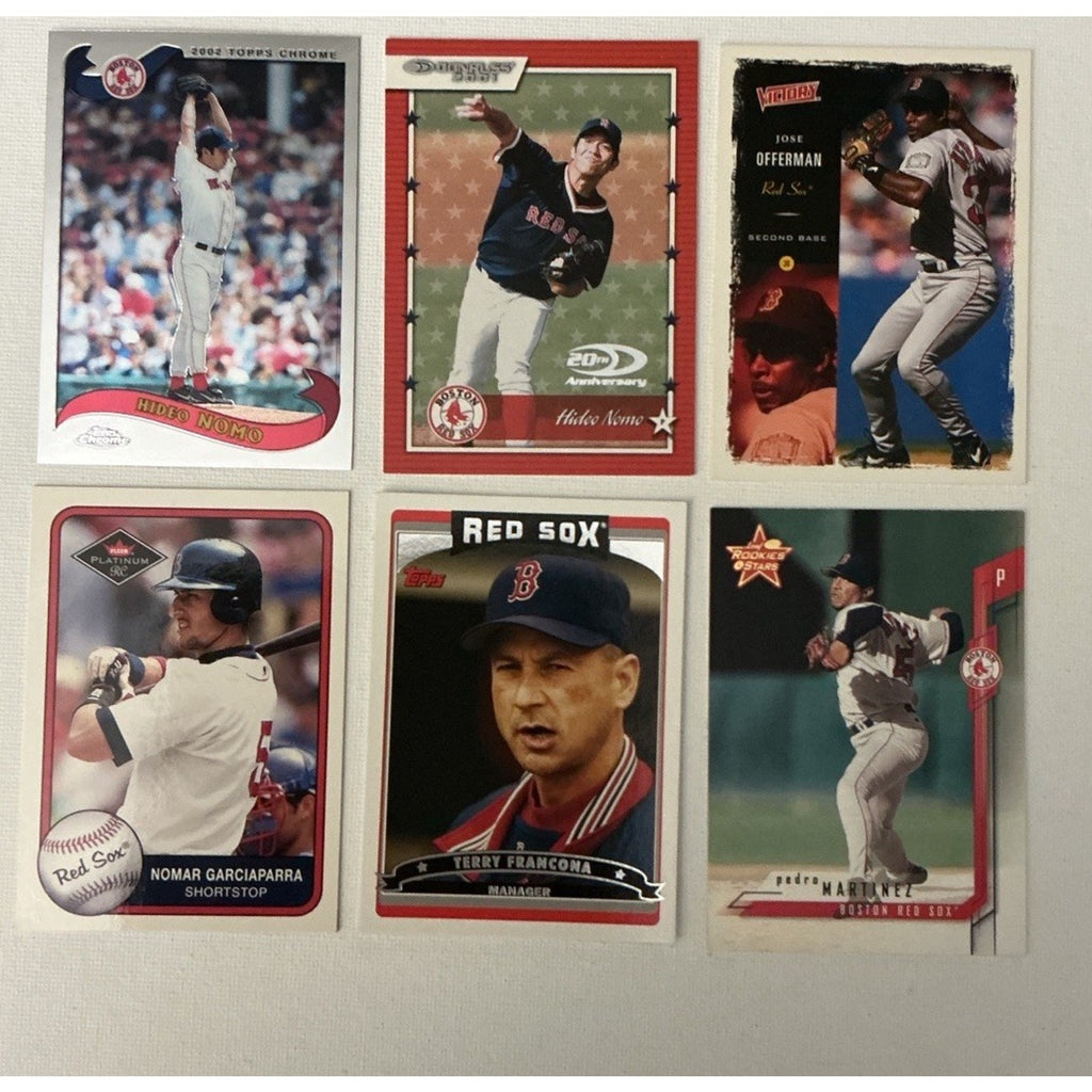 Boston Red Sox huge Lot of 73 Boggs Nomar Garciaparra Pedro Good Condition