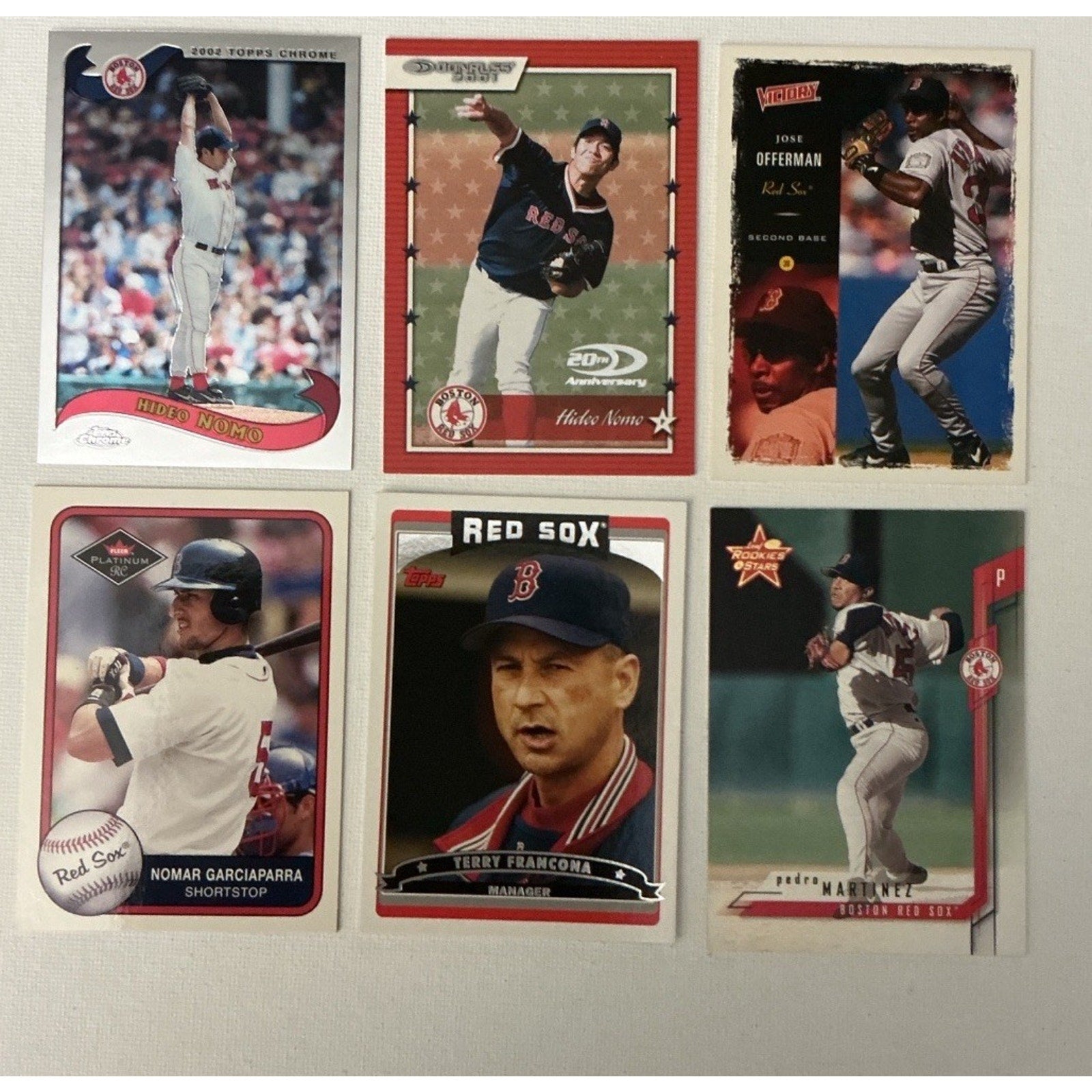 Boston Red Sox huge Lot of 73 Boggs Nomar Garciaparra Pedro Good Condition
