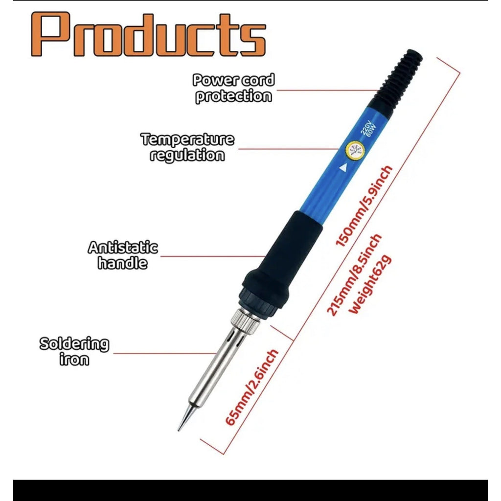 Electric Soldering Iron Gun Adjustable Temperature 60W 110V Welding Solder Wire