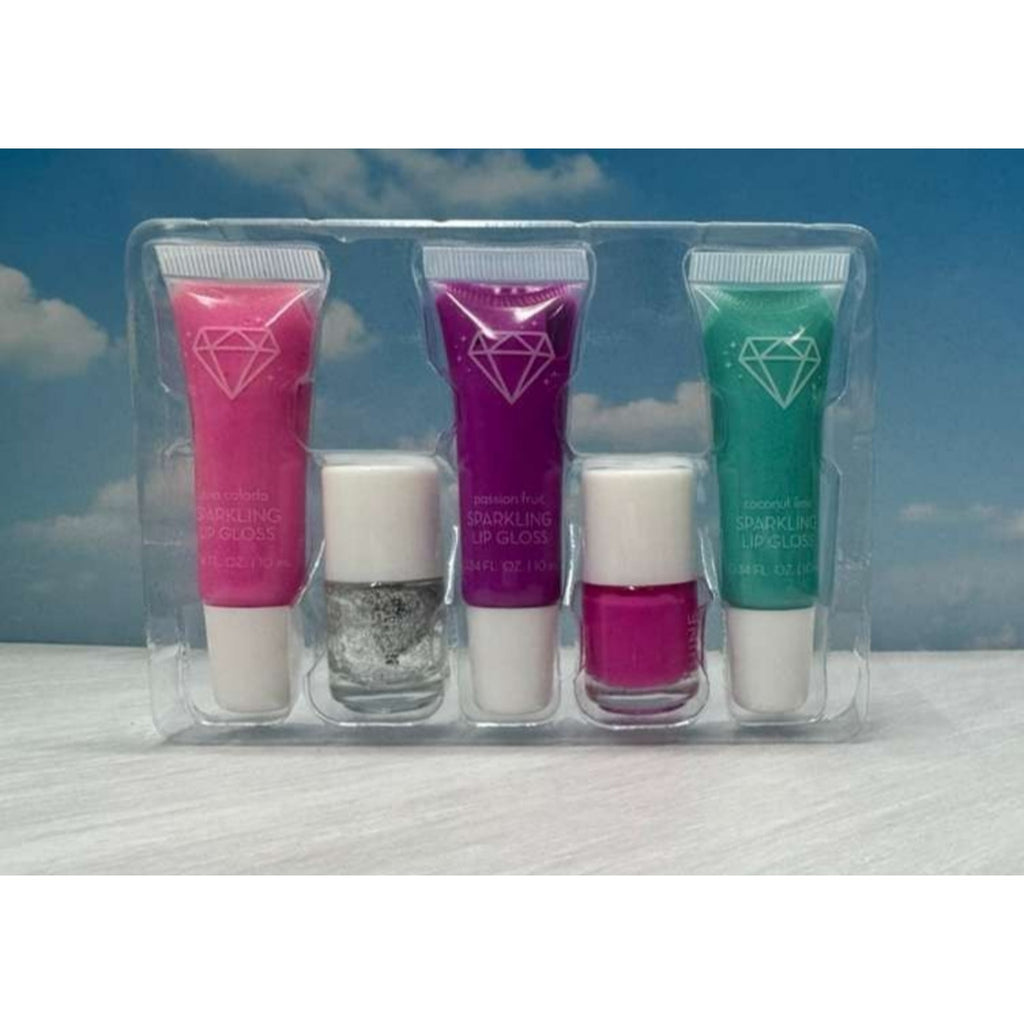 Pop It Beauty in a Bag Lip Gloss & Nail Polish Set w/ Pop Fidget Case New
