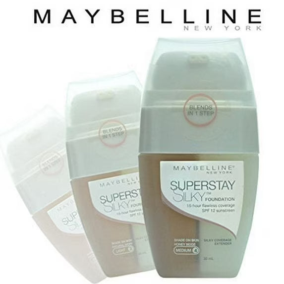 Maybelline New York - Superstay Silky Foundation - Honey Beige/Medium 3 Shade - 1 fl oz