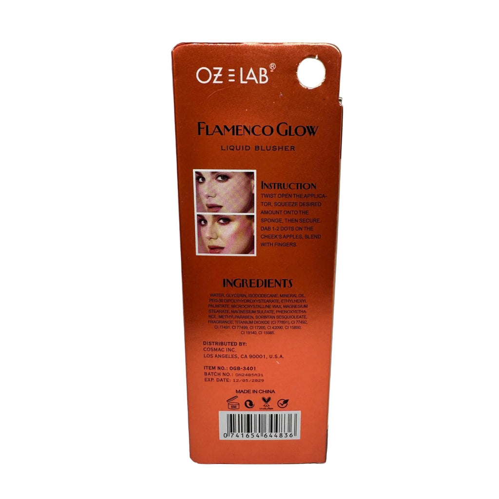 Oz lab Liquid blusher smudge proof, sweat proof, water proof dewy finish 0.21oz 05 Malibu Sunset